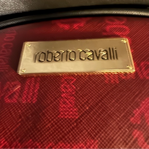 roberto cavalli small cosmetic toiletry bag | makeup case burgundy maroon - Picture 6 of 16